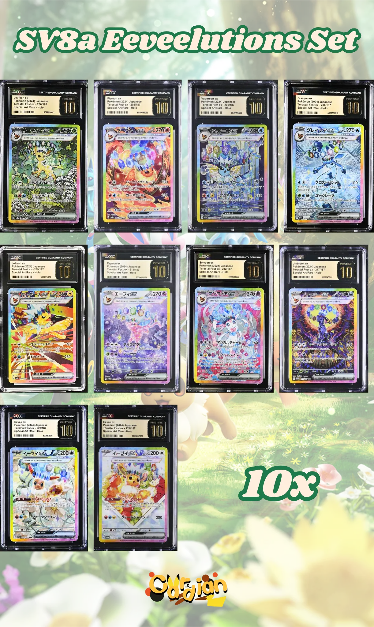 The Original core trio trainer (2) CGC Pristine 10 Eeveelution SV8a SAR Set (10 Slabs) - buy in Singapore | Cardian