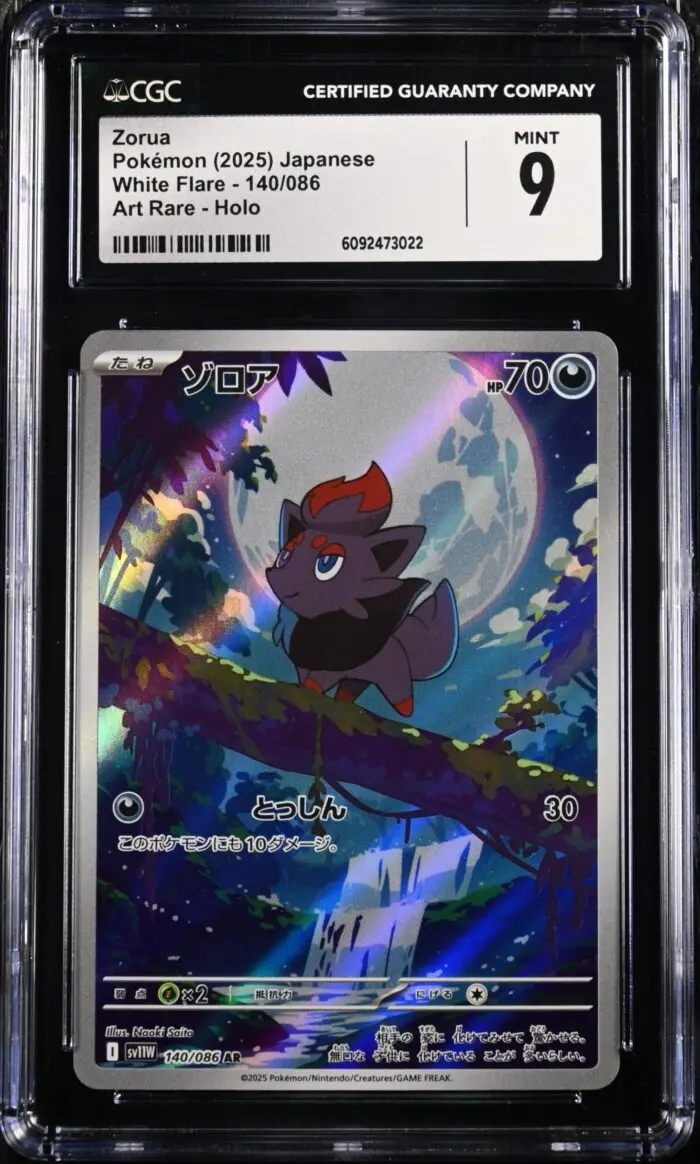 CAR6092473-022_OBV CGC 9 Zorua AR SV11W #140 Whilte Flare - buy in Singapore | Cardian