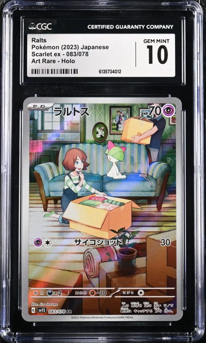 CAR6135734-012_OBV CGC 10 Ralts AR SV1S #083 Scarlet ex - buy in Singapore | Cardian