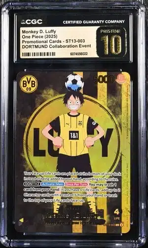 TN_CAR6074598-022_OBV CGC Pristine 10 Monkey D. Luffy Dortmund BVB Collaboration One Piece Card ST13-003 2025 - buy in Singapore | Cardian