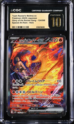 TN_CAR6135216-008_OBV CGC Pristine 10 Team Rocket's Moltres ex SAR SV10 #124 The Glory of Team Rocket - buy in Singapore | Cardian