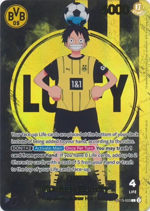 soccerluffyst13003 OPPR #ST13-003-BVB Monkey D. Luffy PROMO - buy in Singapore | Cardian