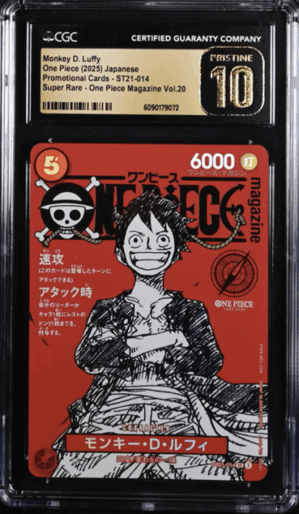 CGC Pristine 10 Monkey D. Luffy Weekly Shonen Jump ST21-014 - buy in Singapore | Cardian